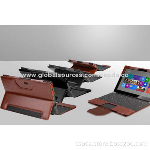 Fast Shipment Brown Book Folio Tablet PC Keyboard Case Design for Microsoft Surface Pro 3
